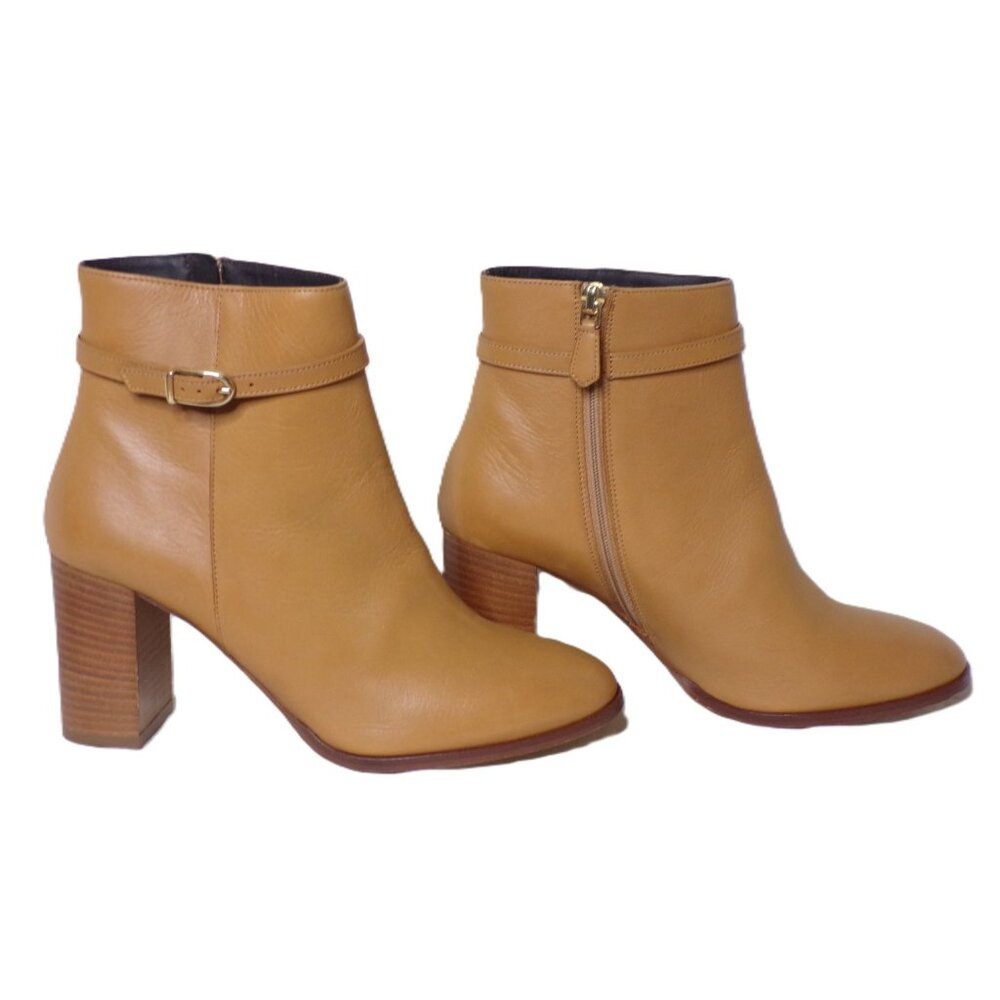 🆕 LK BENNETT Bryony Leather Belted Ankle Boot 8 Camel Tan - Picture 5 of 12